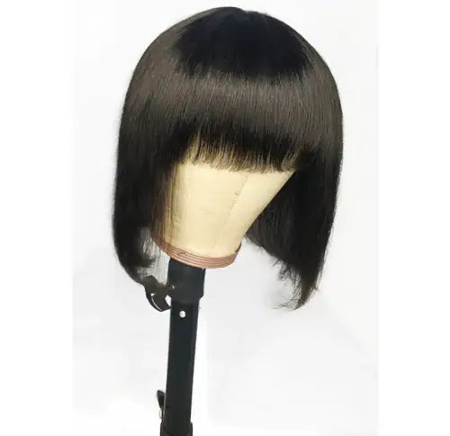 bob wig with bangs brazilian hair wig, color 1b, 1b/27 , honey blonde