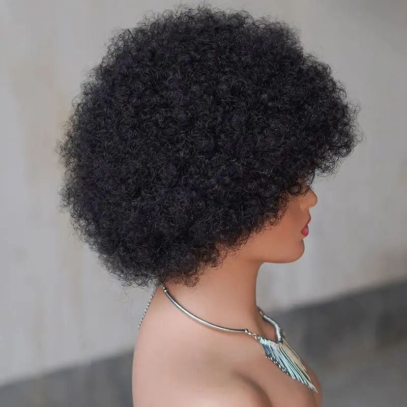 perruque brésilienne afro , afro wig curly perruque bouclée couleur 4/27 et 1b 8 pouces
