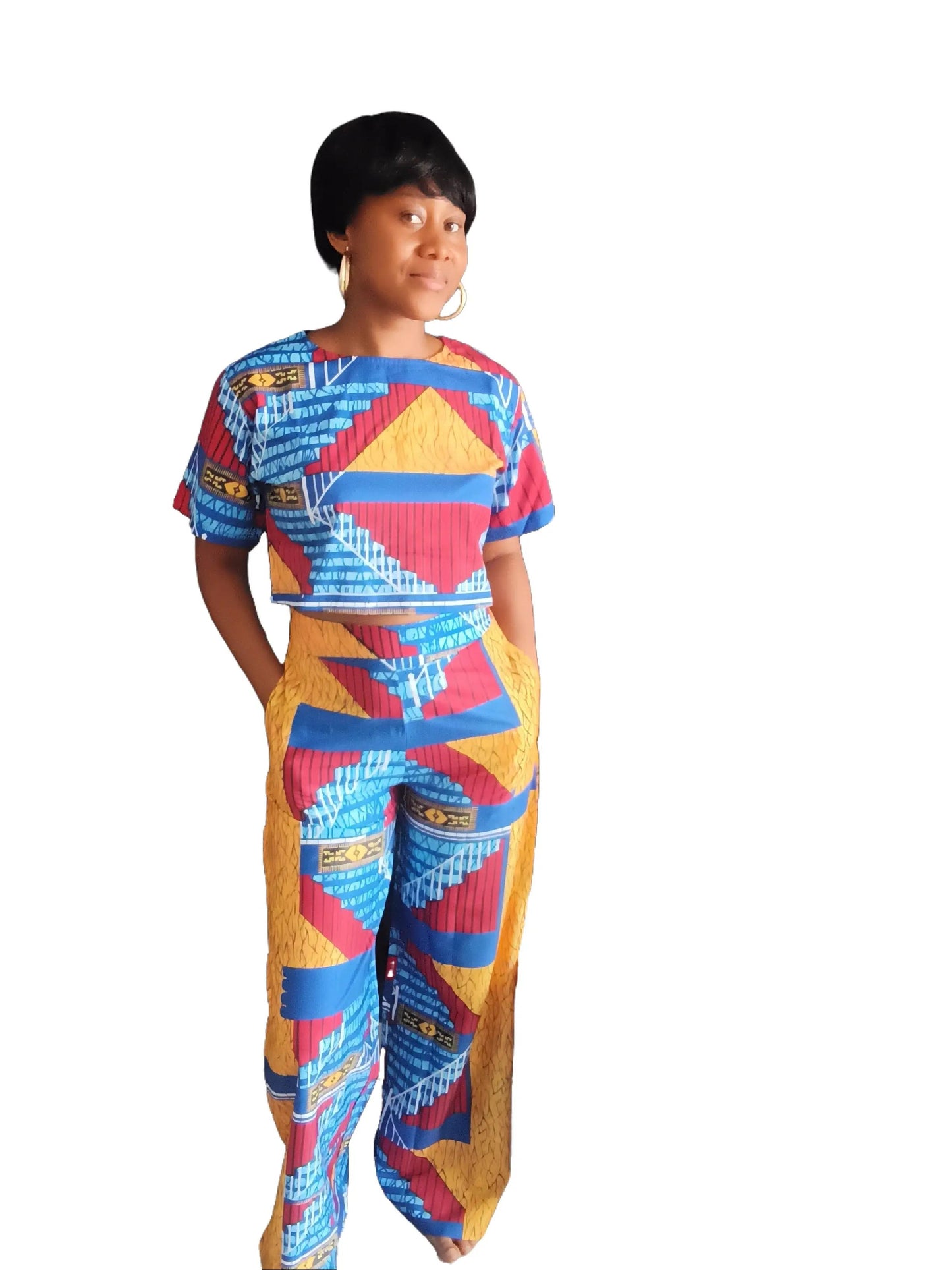 Ensemble deux pièces sexy pour femmes africaines, haut et pantalon, costume 2 pièces africain tissu imprimé africain , vêtements africains pour femmes