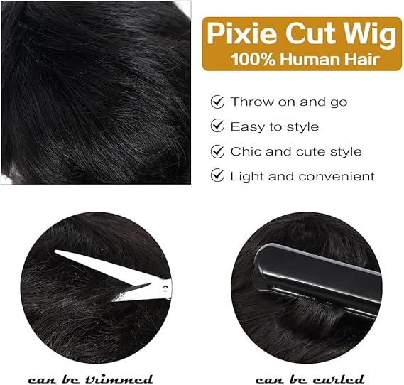 perruque brésilienne courte brazilian wig style lisse sans lace cheveux 100%naturel pour été