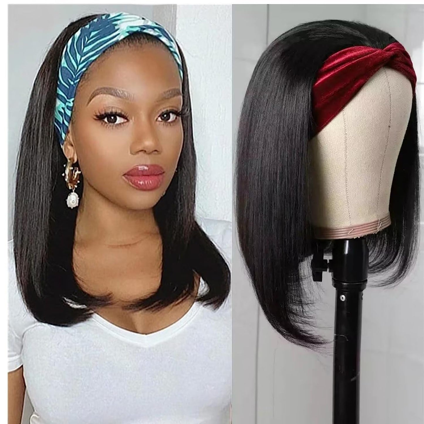 Brazilian headband wig 100% natural hair