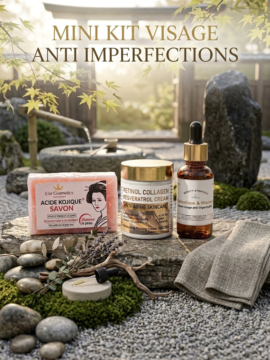 kit visage anti imperfections pour combattre l'acné , teint lumineux et eclatant