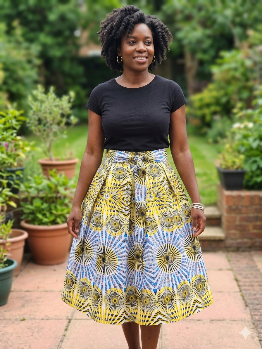 Jupe longue habillée en coton imprimé Dashiki pour femme, style africain, en wax.