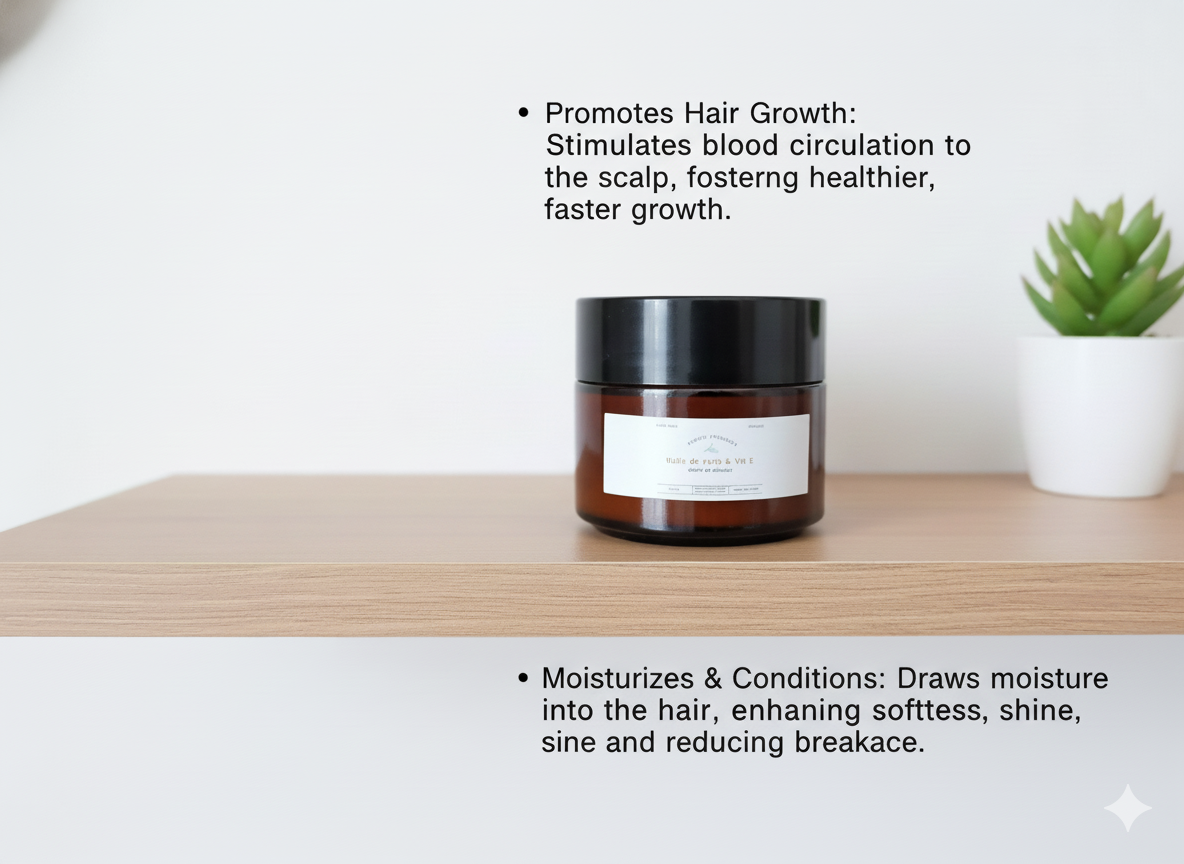 crème capillaire pour stimuler pousse de cheveux crépus , frissés et lisse à base d'huile chebe , ricin et vitamine E