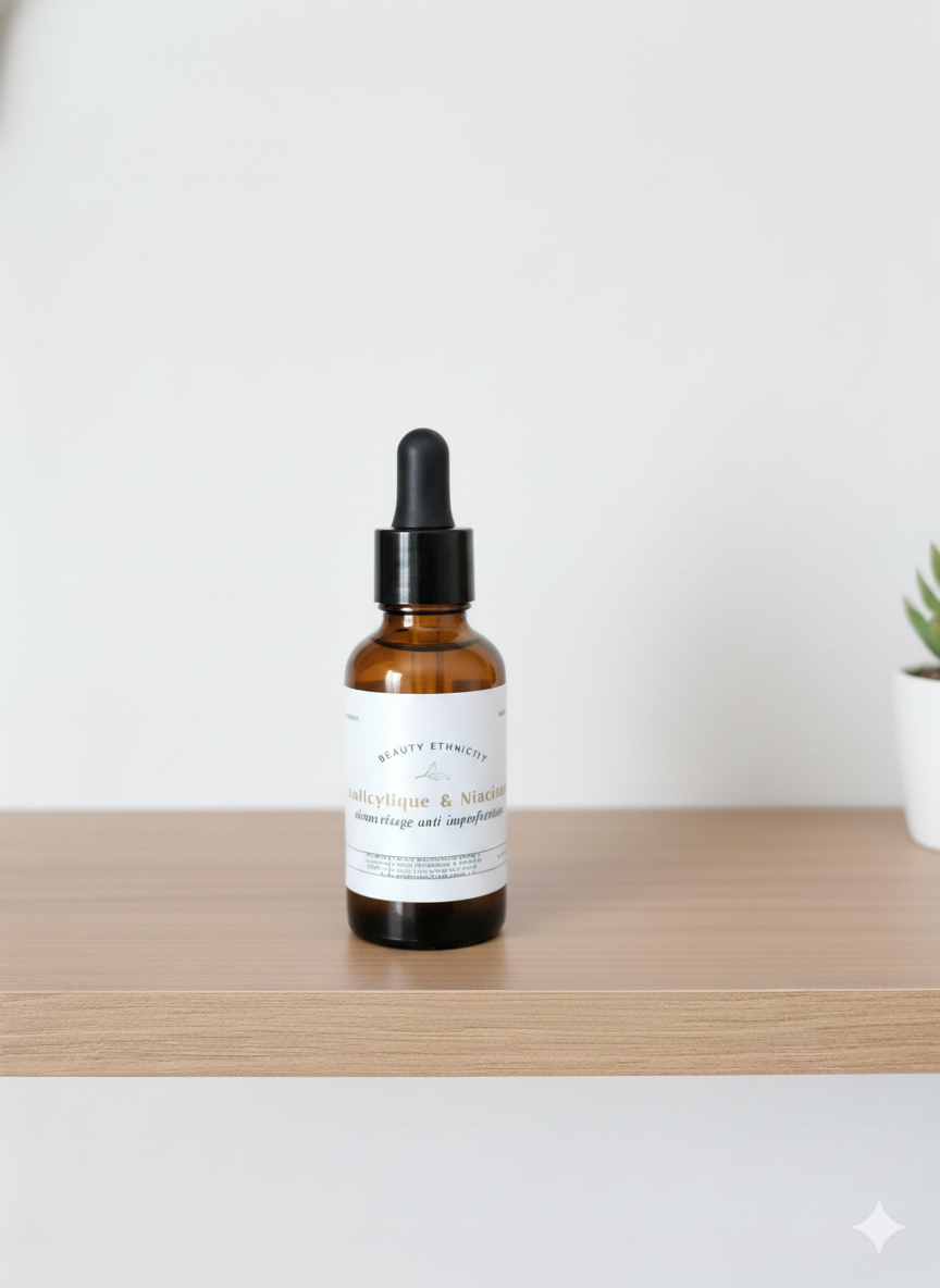 sérum anti-imperfection à l'acide salicylique et niacinamide pour combattre l'acné, atténuer les points points et réduire l'excès de sébum