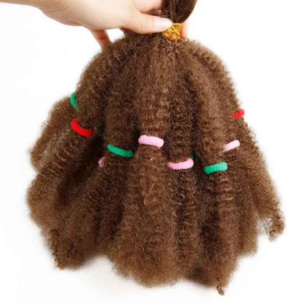 Tresses synthétiques afro crépues et bouclées, extensions de cheveux courts au crochet de 30 cm pour femmes afro