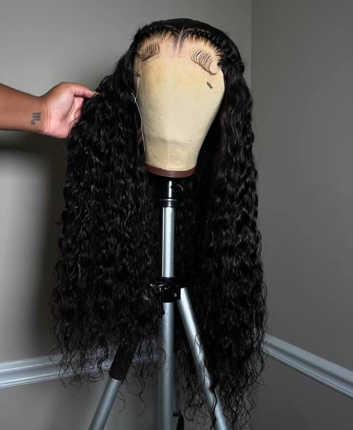 perruque brésilienne hd lace frontale couleur noir 1b style deep wave lace 13*5 cheveux 100% naturels remyhair