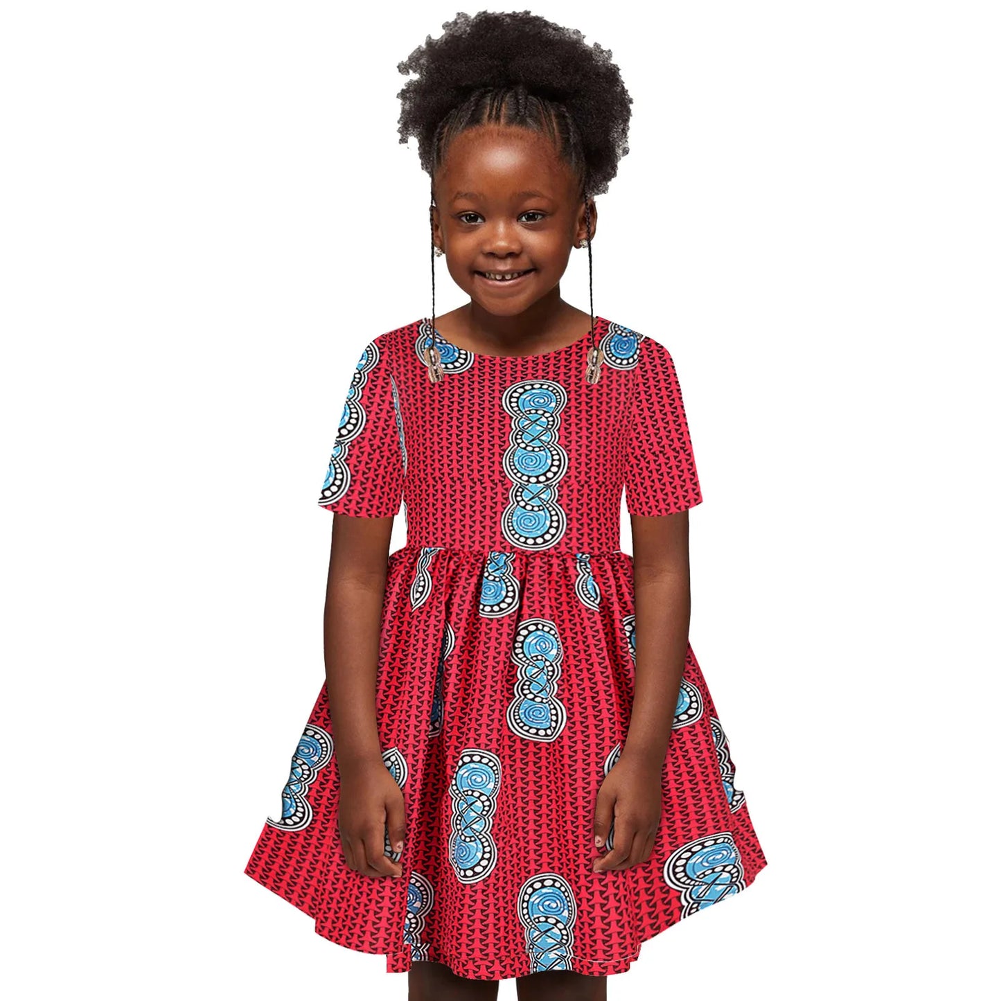 Robe africaine pour fille, décontractée à manches courtes, style traditionnel Dashiki, imprimé, style princesse Ankara