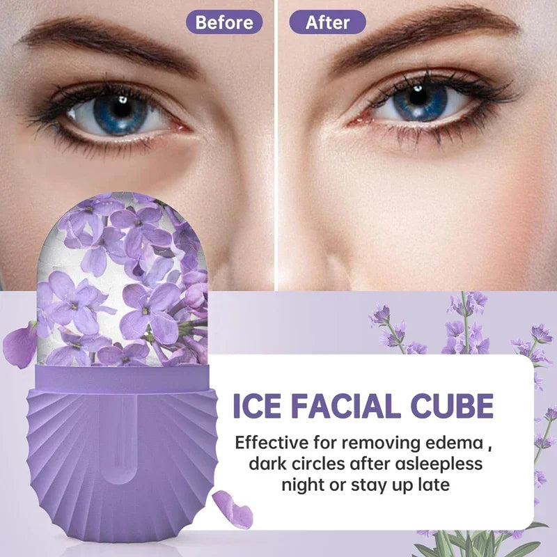 Rouleau de glace pour le visage, glaçon, massage beauté, moule à glace en silicone pour les poches sous les yeux, rouleau de glace pour le visage, rétrécit les pores