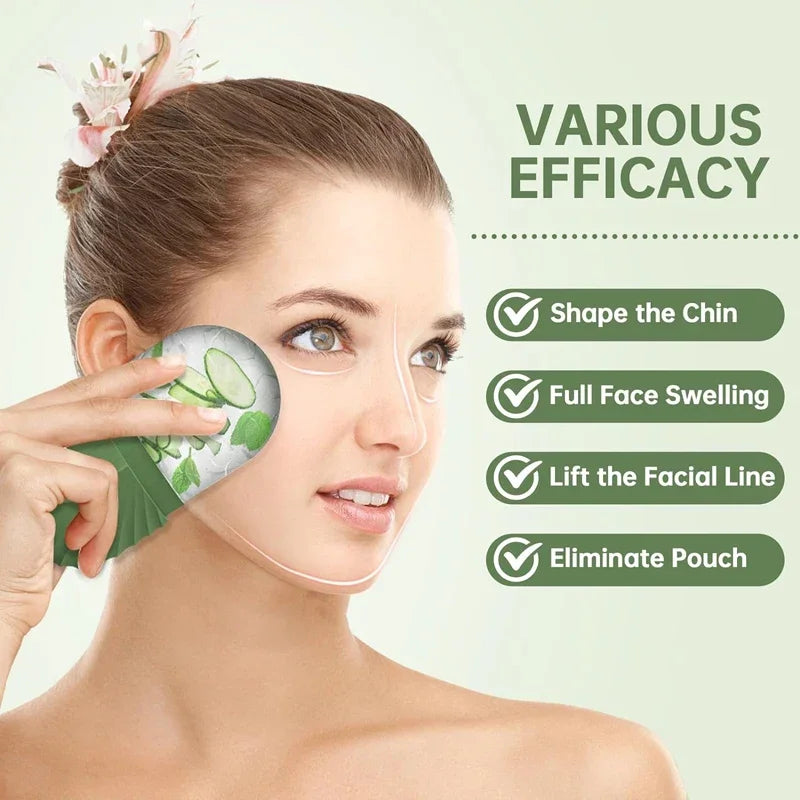 Rouleau de glace pour le visage, glaçon, massage beauté, moule à glace en silicone pour les poches sous les yeux, rouleau de glace pour le visage, rétrécit les pores