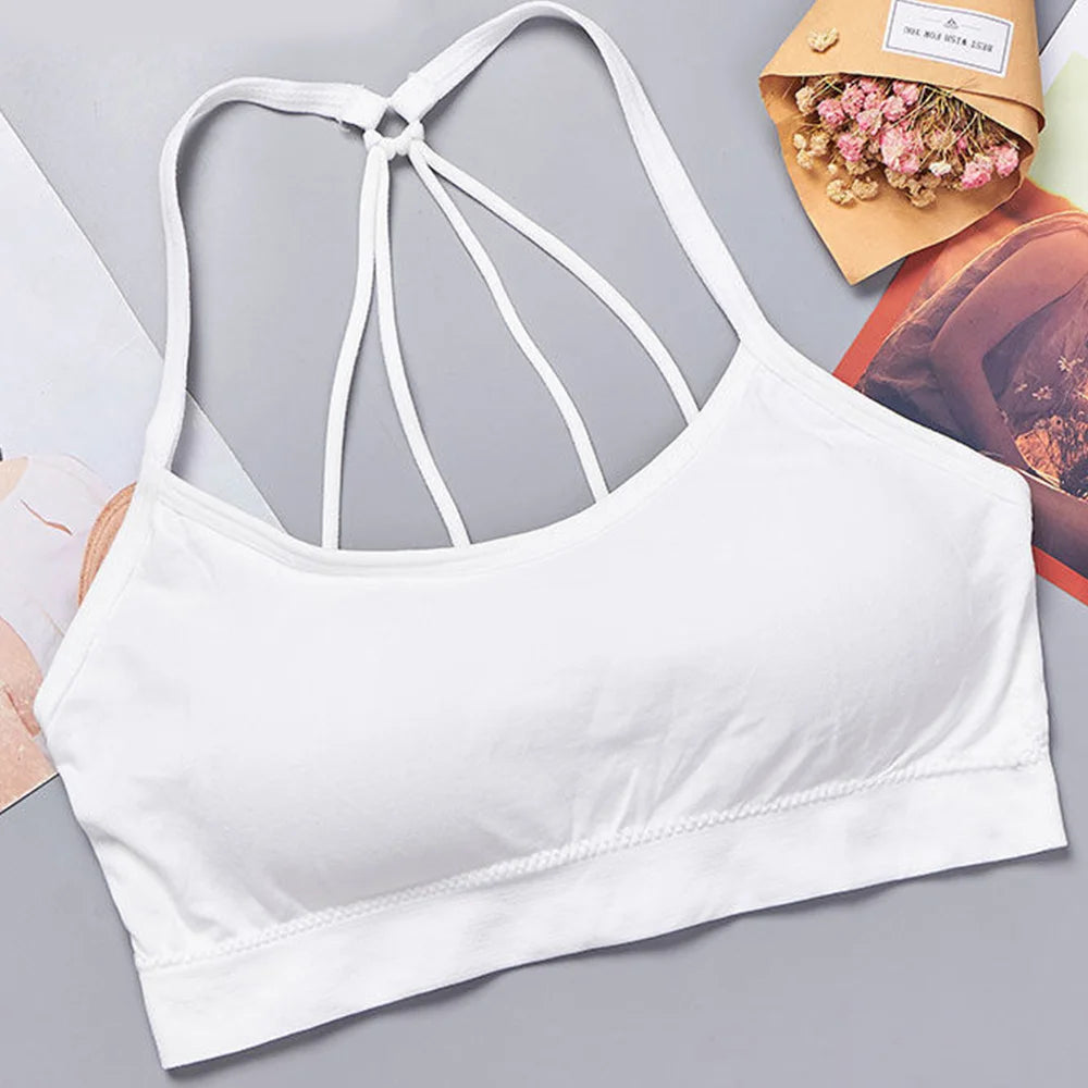Sous-vêtements de sport pour femmes, haut court sans coutures, bretelles larges, confortable, vêtements d'entraînement