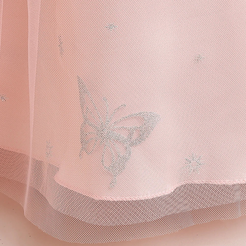 2023 Summer Flower Girls Dress Pink Long Bridesmaid Dresses For Girl Children Princess Clothes Kids Ceremony Wedding Party Dress