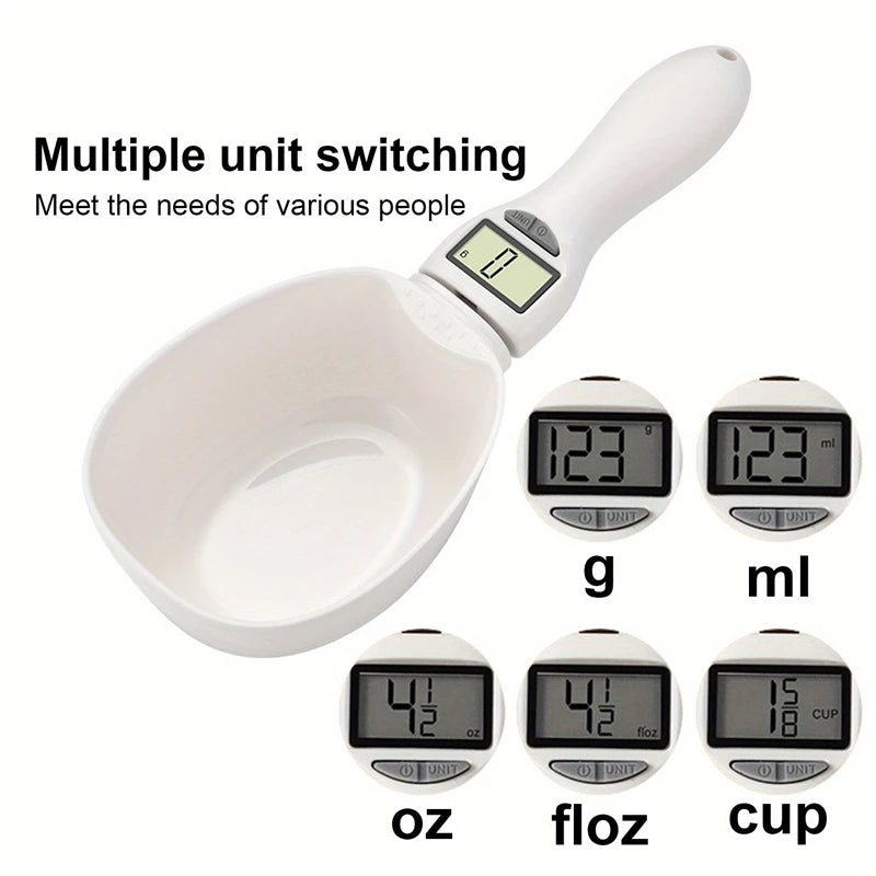 Cuillère doseuse numérique pour aliments de cuisine, cuillère doseuse pour aliments pour animaux de compagnie, adaptée aux chats et aux chiens, cuillère doseuse pour farine 800g/1Kg