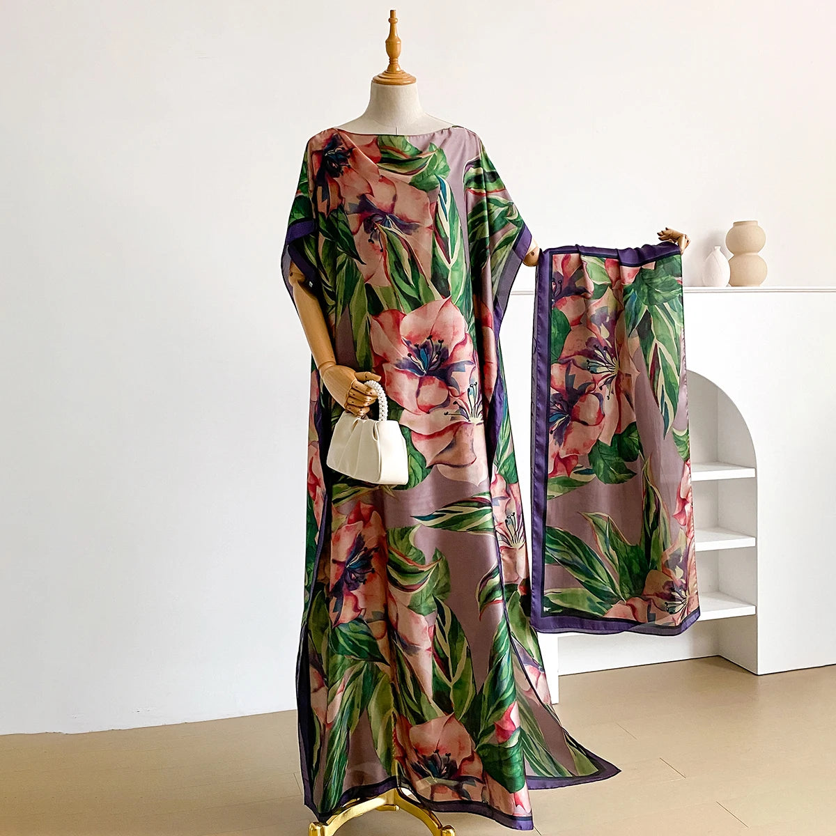 Nouvelle robe d'été Abaya africaine pour femmes, en coton, à manches courtes, imprimée, estampillée or, ample, longue, avec grand foulard