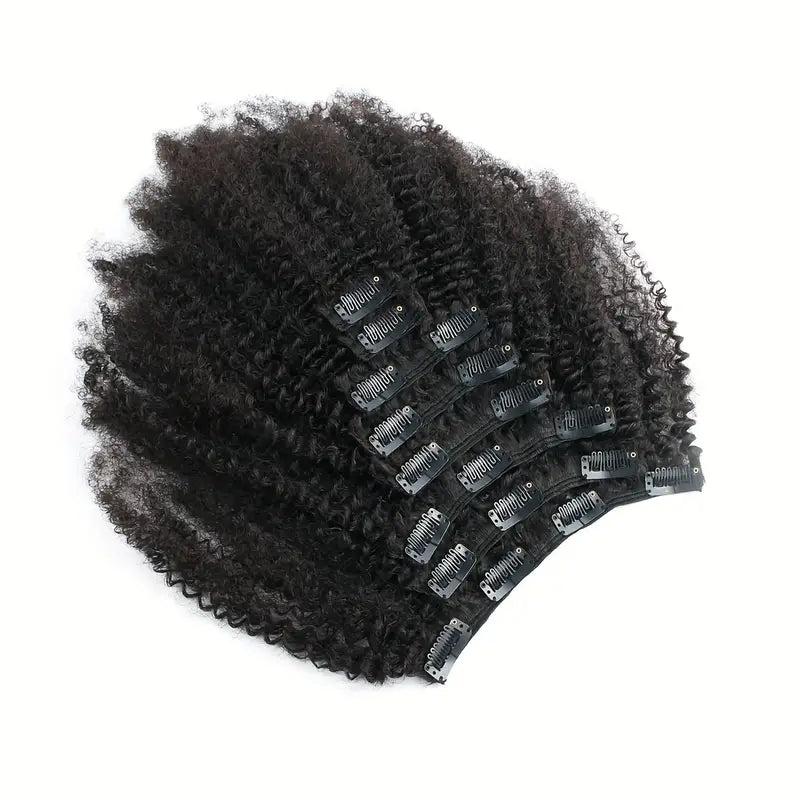 afro kinky clip in hair size 14 and 16 inches 100% natural mongolian hair