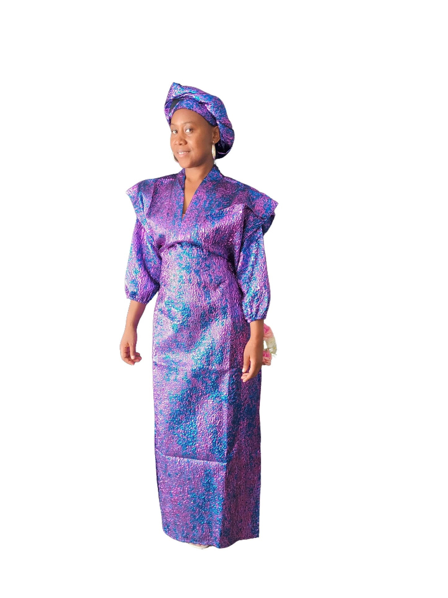 Robe africaine grande taille pour femme, longue robe traditionnelle africaine brodée avec foulard pour invité de mariage, ceremonie