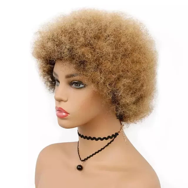 perruque brésilienne afro , afro wig curly perruque bouclée couleur 4/27 et 1b 8 pouces