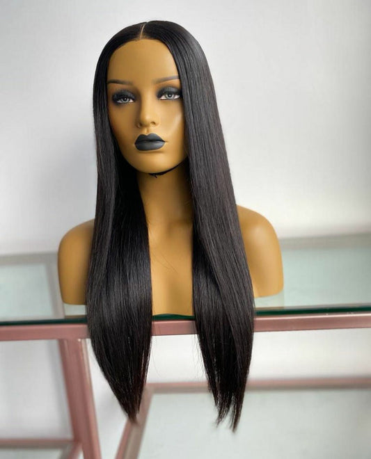 perruque brésilienne cheveux 100% naturel avec closure 22 pouces couleur noir , brazilian wigs with closure