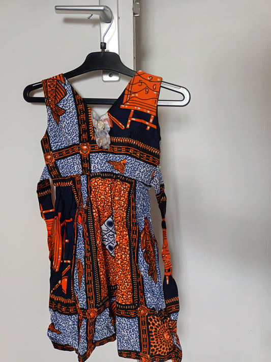robe fille modèle africain décoration fleur et ceinture
