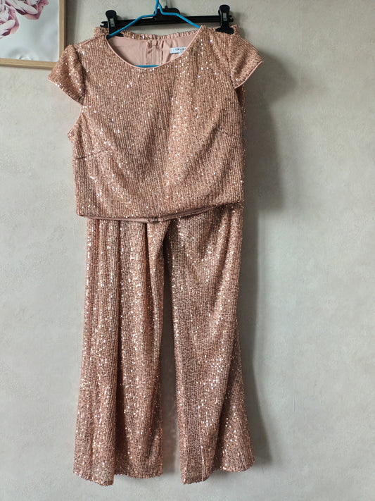 Ensemble paillette pantalon et top femme  pour soirée cérémonie style sequin