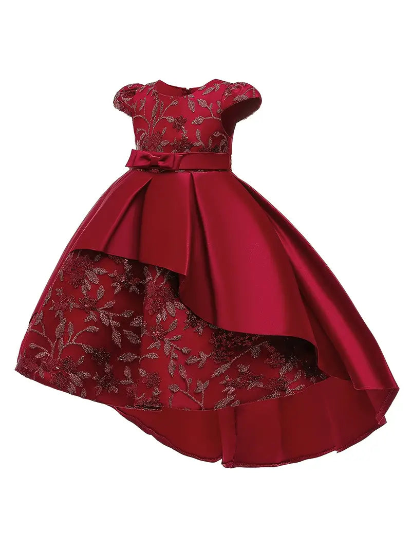 robe pour mariage , occasion, anniversaire, demoiselle d'honneur pour enfant  fille, robe longue brodée
