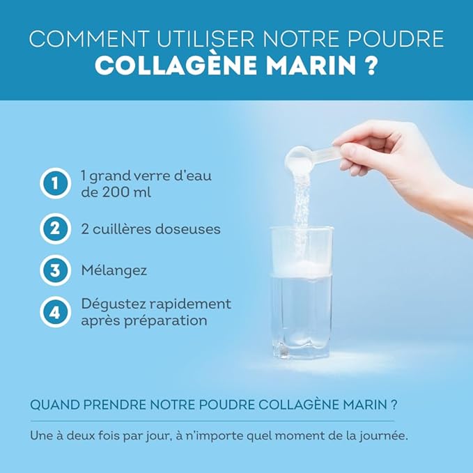 Collagène Marin Poudre 10 000mg - Peptides de Collagène Marin Hydrolysés Type 1 - Avec Vitamine C - Articulations, Peau, Anti-âge - Collagène Poudre Goût Ananas-Citron Vert - Sans sucre