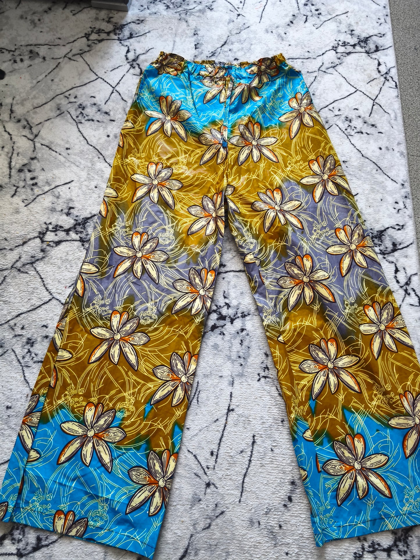 Pantalon large style bohème pour femme, taille élastique, imprimé Dashiki, style africain, décontracté, long, collection printemps-automne