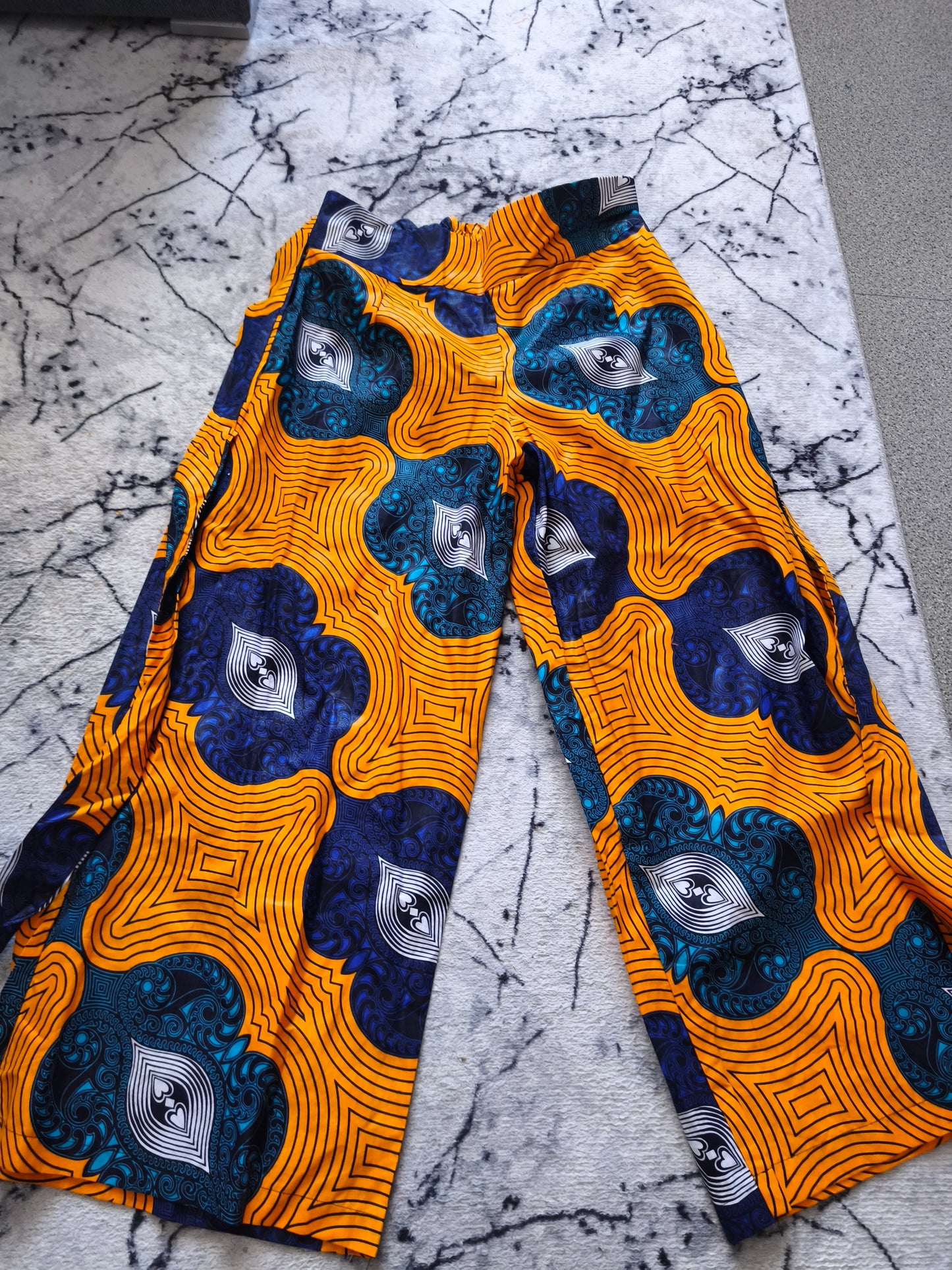Pantalon large style bohème pour femme, taille élastique, imprimé Dashiki, style africain, décontracté, long, collection printemps-automne