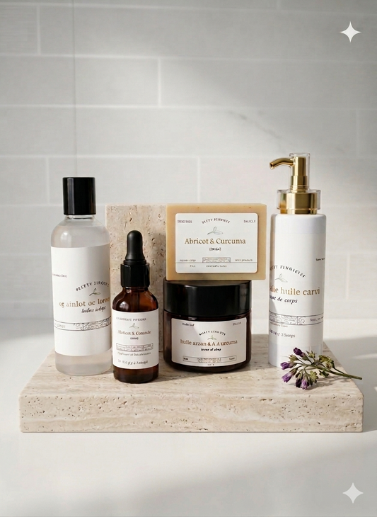 gamme réparatrice visage et corps à la carotte , argan, acide hyaluronique pour hydrater et clarifier le teint