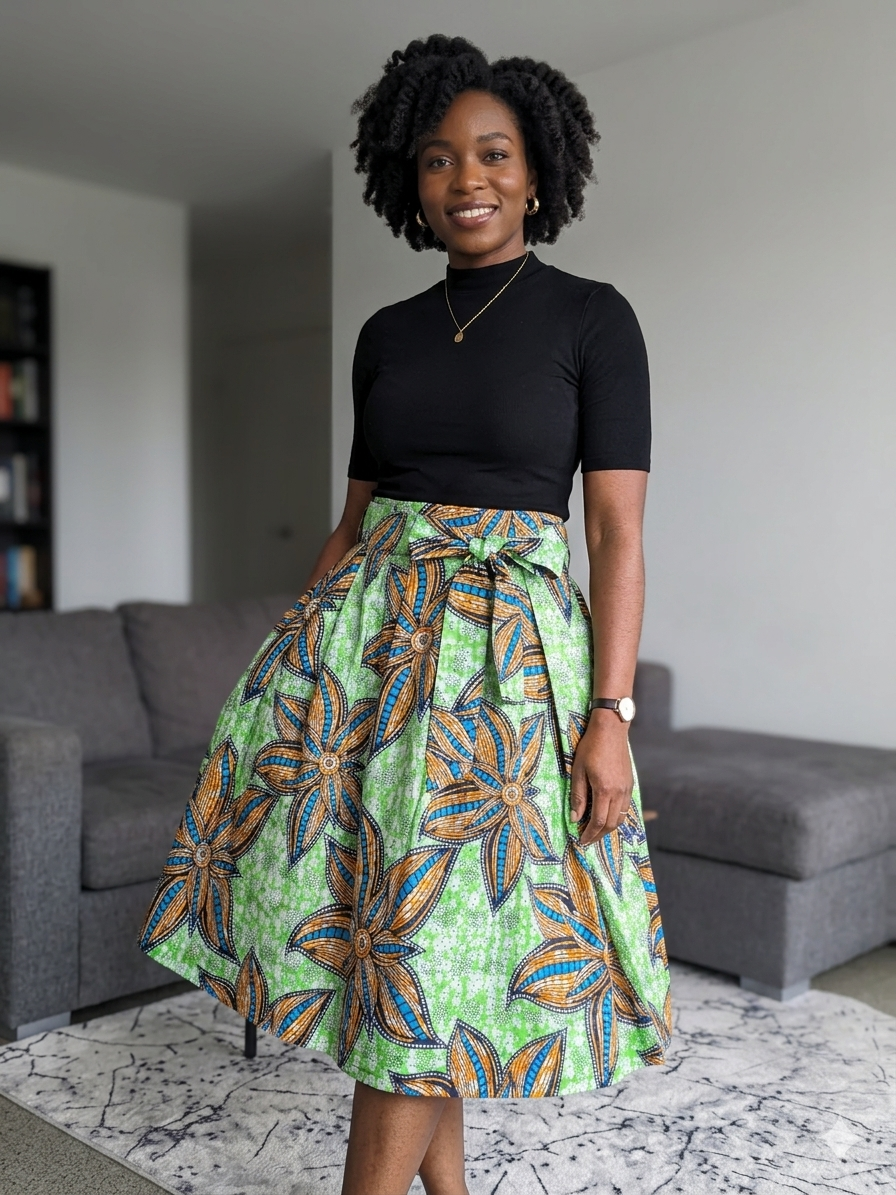 Jupe longue habillée en coton imprimé Dashiki pour femme, style africain, en  wax.