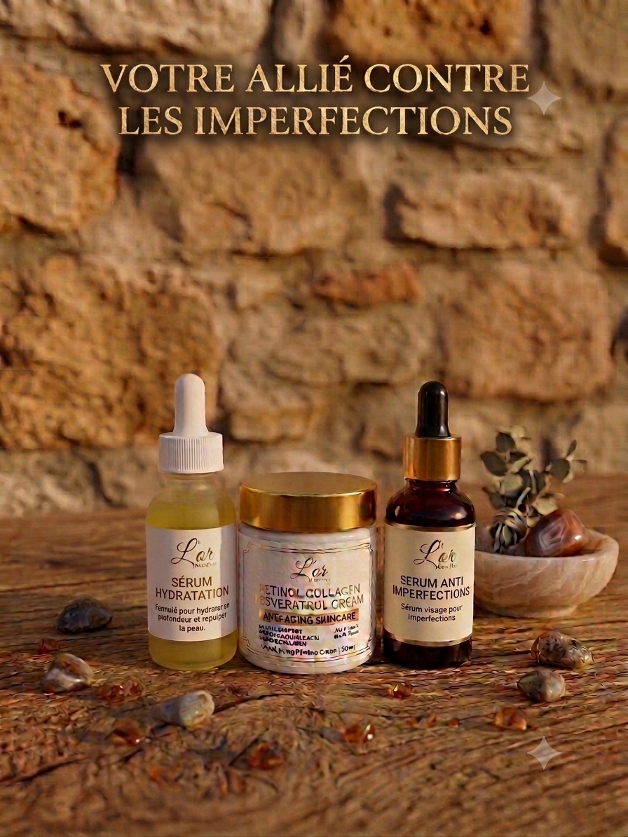 trio anti imperfection pour cibler et corriger vos imperfections et hydrater votre peau en profondeur