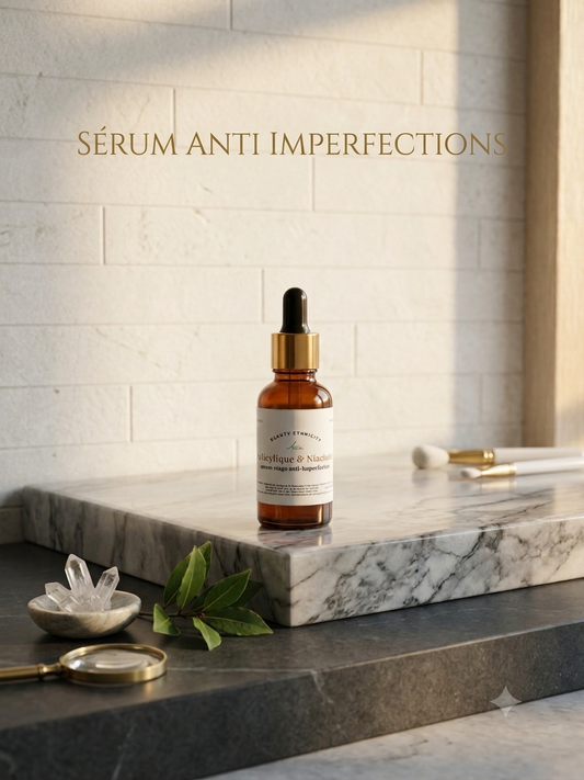 sérum anti-imperfection à l'acide salicylique et niacinamide pour combattre l'acné, atténuer les points points et réduire l'excès de sébum