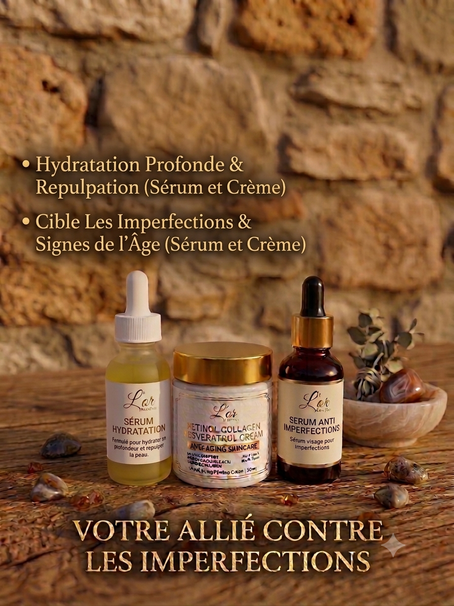 trio anti imperfection pour cibler et corriger vos imperfections et hydrater votre peau en profondeur