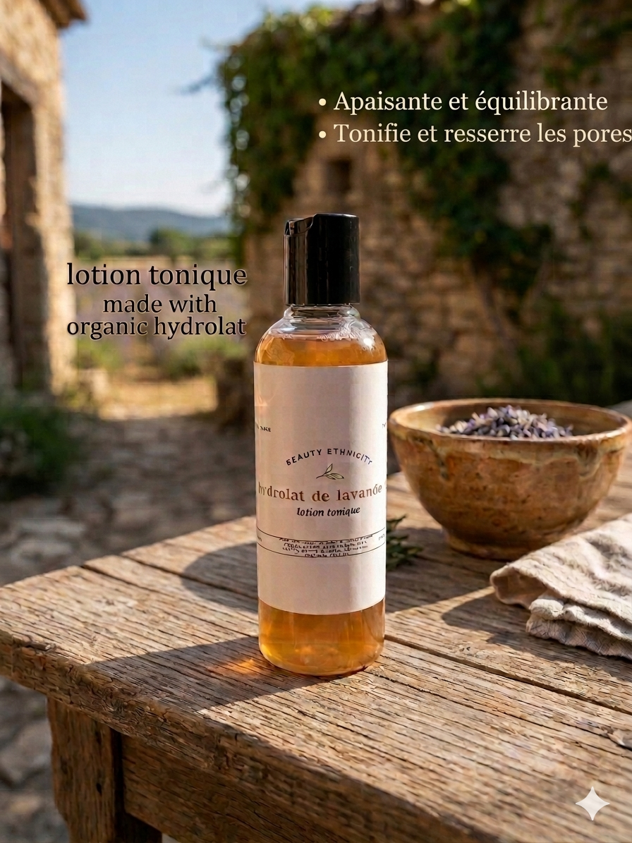 lotion tonique à l'hydrolat de lavande pour bien nettoyer votre peau en profondeur