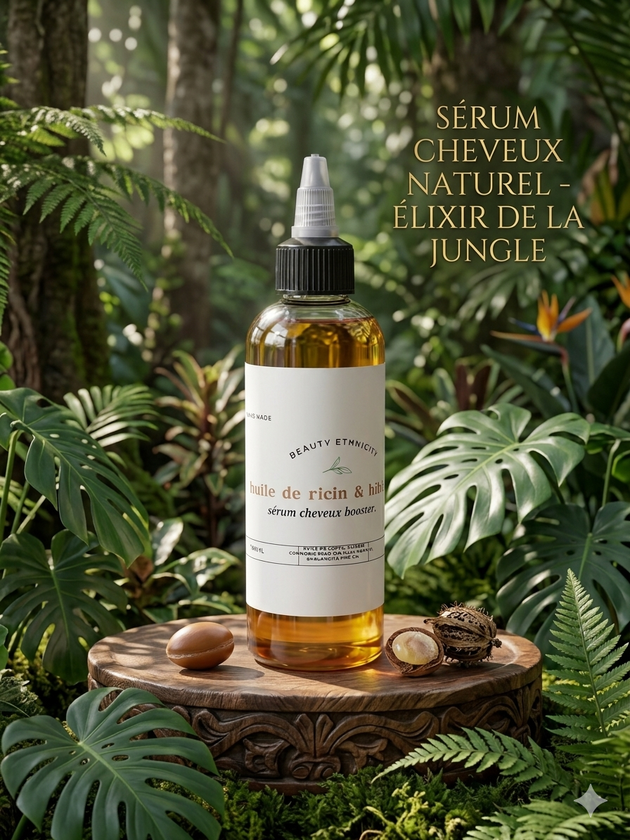 Sérum booster plus pour cheveux à base d'huile végétales pour activer la pousse huile de ricin , romarin qui nourrissent en profondeur