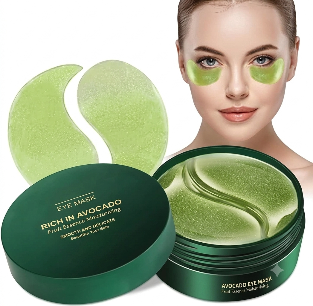 Patch yeux Acide hyaluronique Collagène, Masque pour les yeux Réutilisable contre les cernes Poches Rides Cercles foncés Puffiness, Eye Patch Hydrogel, Nourrit et lisse le contour des yeux 60pcs