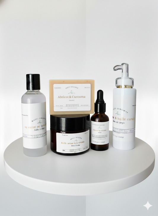 gamme réparatrice visage et corps à l'huile de carotte ,d' argan, acide hyaluronique et la niacinamide