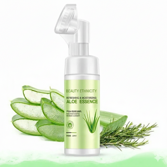 Mousse nettoyante hydratante à l'aloe vera et au massage, soin doux anti-rides, pour le visage Beauty Ethnicity