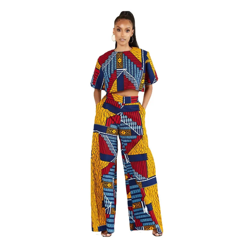 Ensemble deux pièces sexy pour femmes africaines, haut et pantalon, costume africain, vêtements africains pour femmes