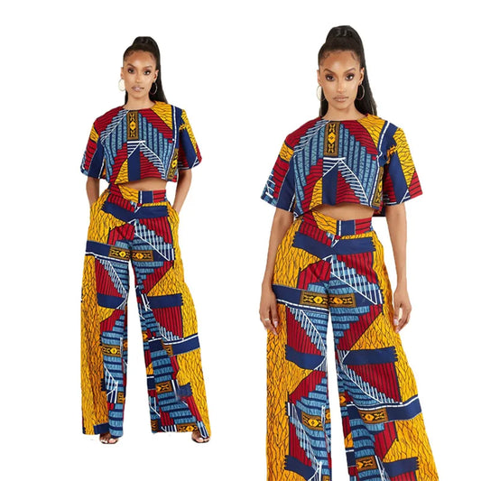 Ensemble deux pièces sexy pour femmes africaines, haut et pantalon, costume africain, vêtements africains pour femmes