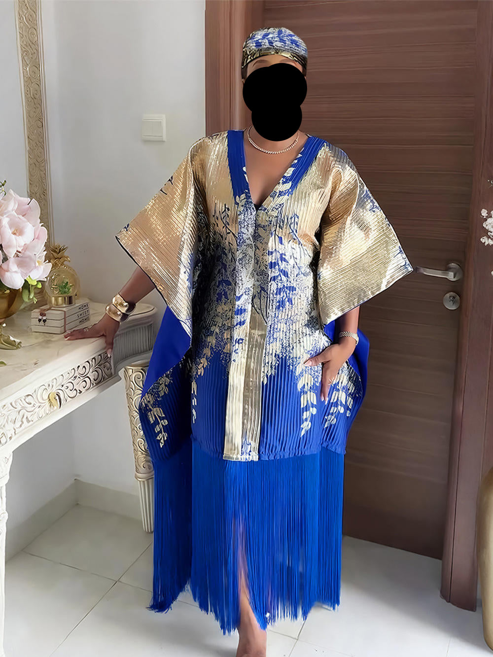 Robe africaine grande taille pour femme, longue robe traditionnelle africaine brodée avec foulard, boubou  pour invité de mariage, cérémonie