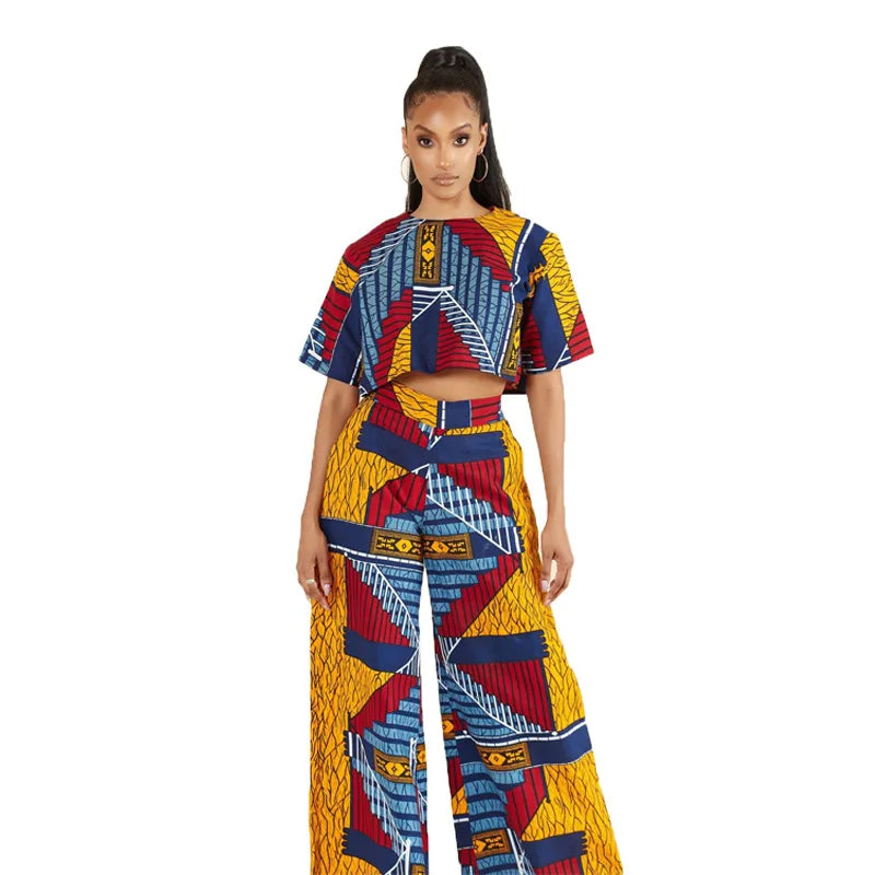 Ensemble deux pièces sexy pour femmes africaines, haut et pantalon, costume africain, vêtements africains pour femmes