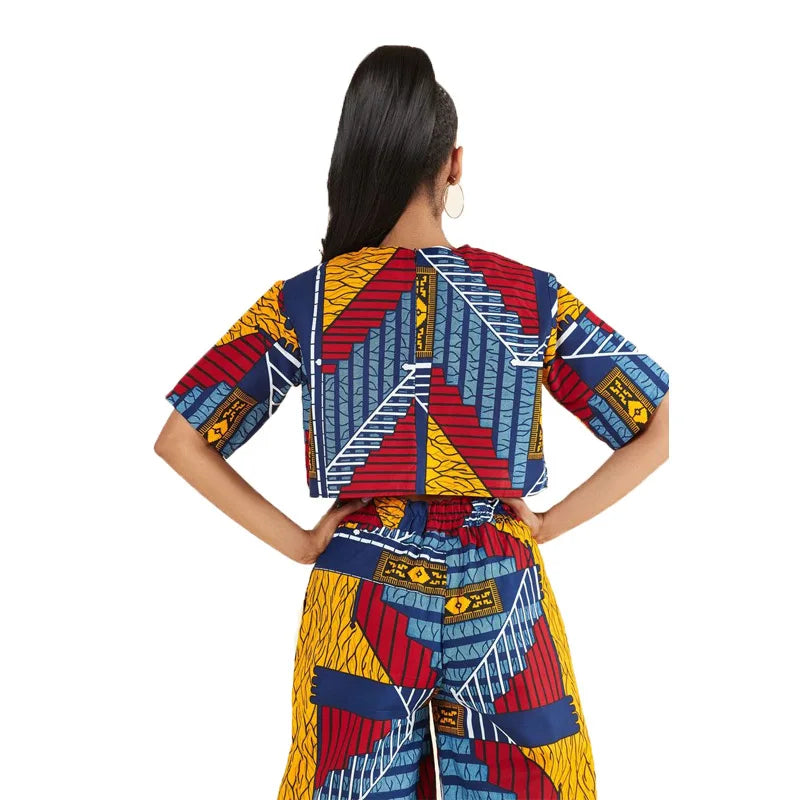 Ensemble deux pièces sexy pour femmes africaines, haut et pantalon, costume africain, vêtements africains pour femmes