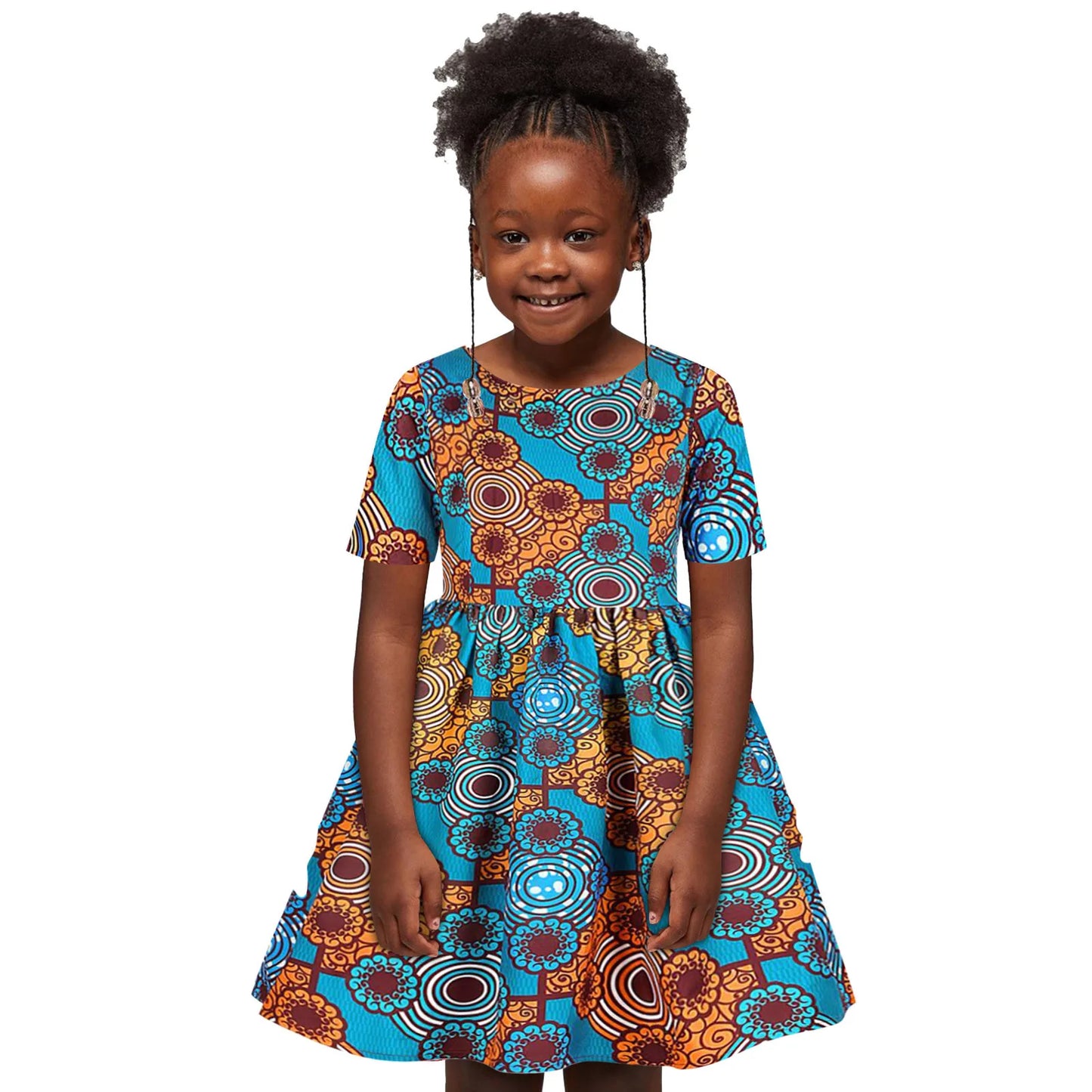 Robe africaine pour bébé fille, tenue décontractée à manches courtes, style traditionnel Dashiki, imprimé, style princesse Ankara