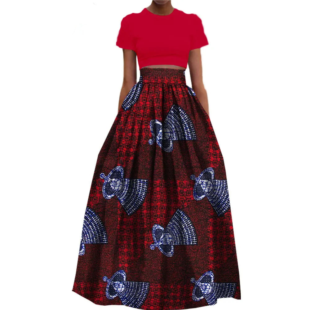 Jupe longue habillée en coton imprimé Dashiki pour femme, style africain, en  wax.