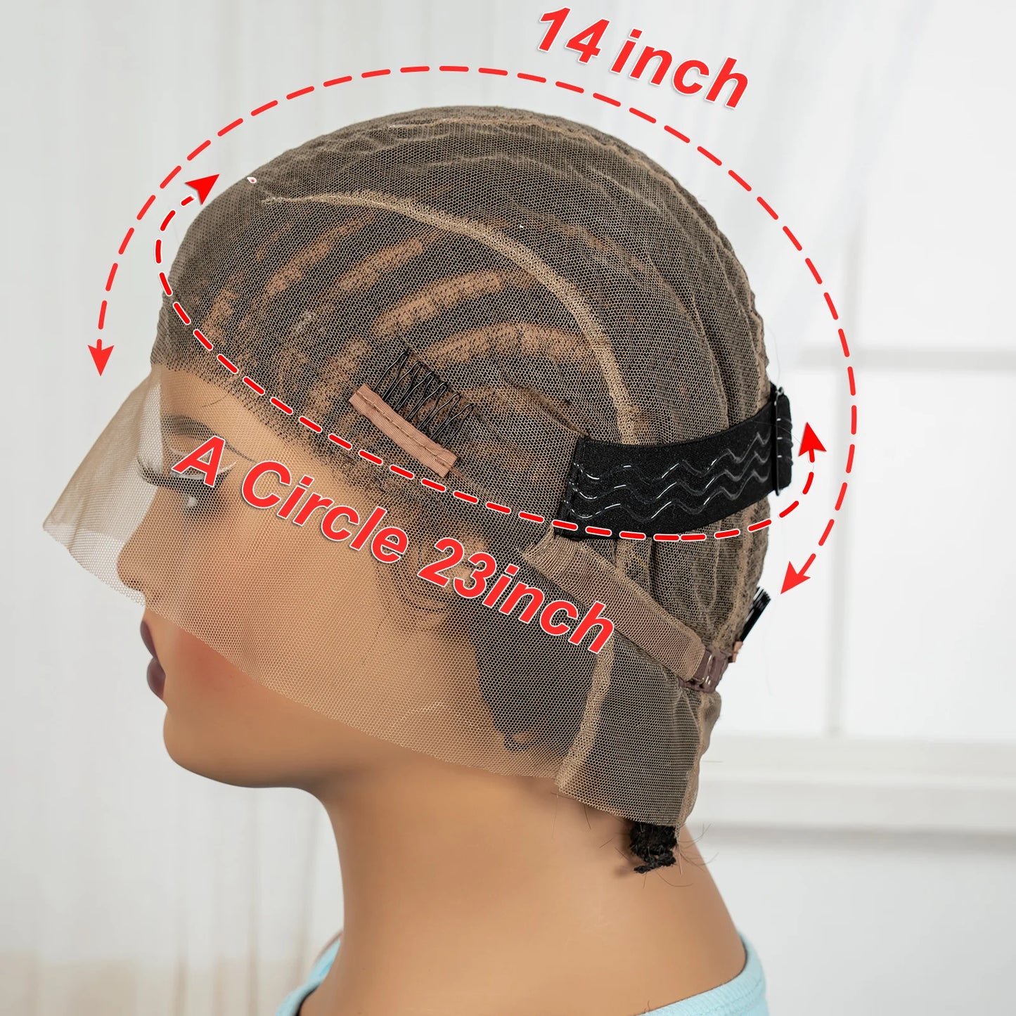 Perruques courtes tressées au carré, perruque synthétique en dentelle complète tressée avec cheveux de bébé, perruques tressées faites à la main sans nœuds pour femmes noires