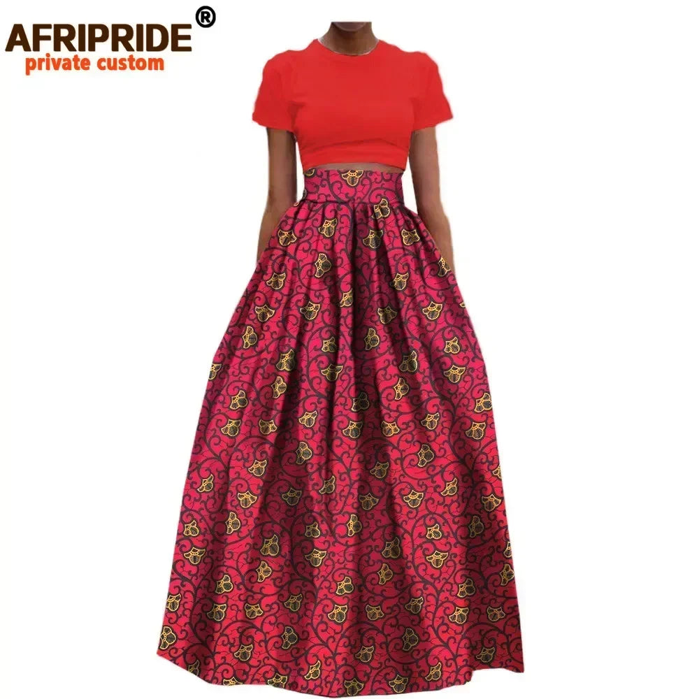 Jupe longue habillée en coton imprimé Dashiki pour femme, style africain, en  wax.