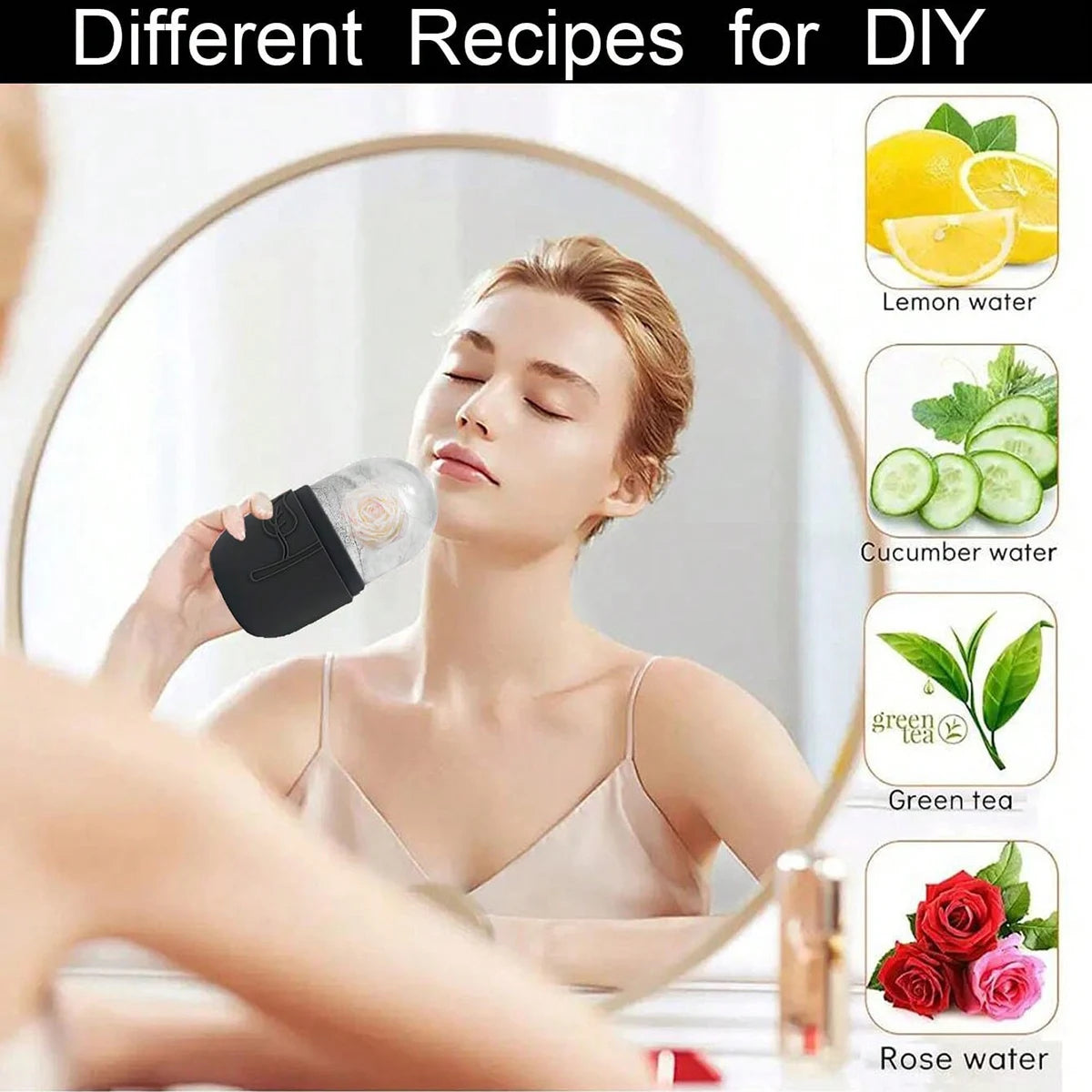 Ensemble de trois rouleaux de glace pour le soin de la peau du visage, outils de massage du visage, rouleau de glace en silicone, gua sha