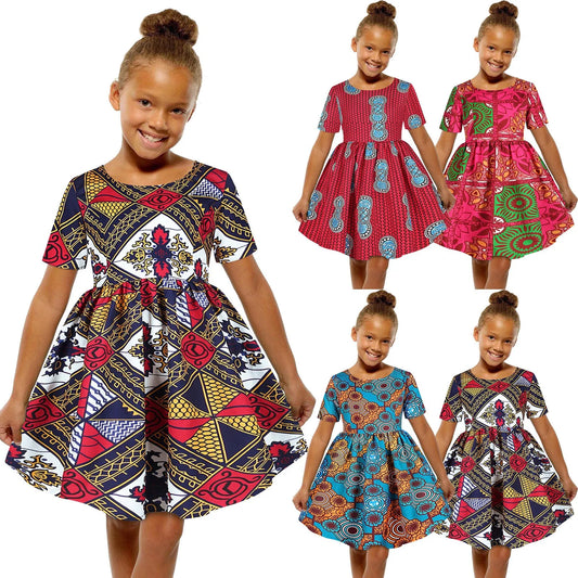 Robe africaine pour bébé fille, tenue décontractée à manches courtes, style traditionnel Dashiki, imprimé, style princesse Ankara