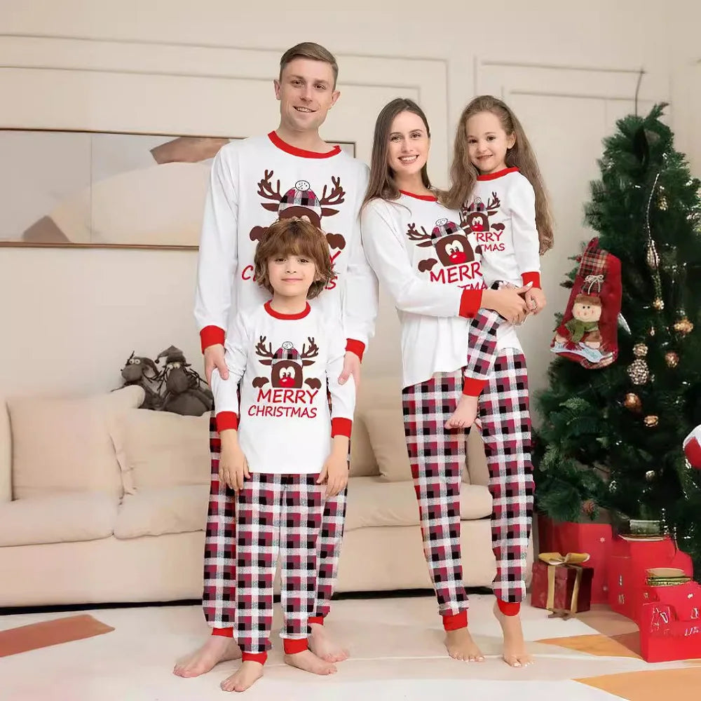 Ensemble pyjama de Noël assorti pour toute la famille, haut et pantalon pour adultes et enfants, 2 pièces, tenue de nuit pour bébé, garçon et fille
